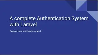 Laravel 8 Custom Authentication App - Setting up the project