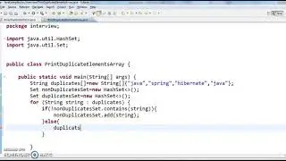 Write java program to find duplicate elements in array in java