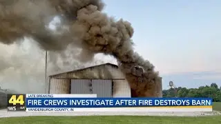 Barn destroyed by fire in Vanderburgh County