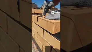 Кладка кирпича на чёрный раствор. Brick laying on black mortar