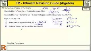 Domain and Range of functions - Ultimate revision guide for Further maths GCSE Algebra