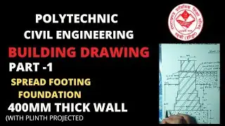 LECTURE -06 SPREAD FOOTING FOUNDATION.WITH PLINTH PROJECTED(400 MM THICK WALL). @atechpoly7770.
