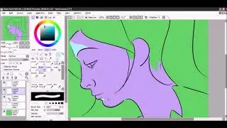 Retrato en Paint Tool Sai - Time lapse
