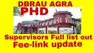 dbrau phd supervisors and fee update