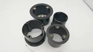 Factory price round shape black plastic injection molding parts with brass inserts