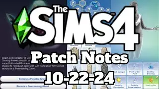 Sims 4 Patch Notes Review 10-22-24 - GHOST IN CAS AND WOOHOOING THE GRIM REAPER ARE NOW POSSIBLE!