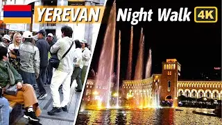 Yerevan at Night 🌃 | 4K Walking Tour Through Armenia’s Capital. (2025)