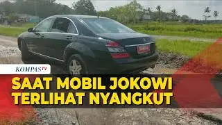 Momen Langka Mobil RI 1 Presiden Jokowi Terlihat Nyangkut Lewati Jalan Rusak di Lampung
