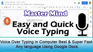 Voice Over Typing in Computer Best & Super Fast Any language Using Google Docs || Easy and Quick