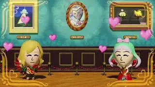 Miitopia—female Sword and guest F go the museum