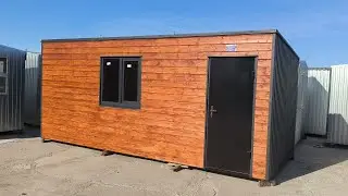 дачный домик 6*2,4м (графит-дерево)