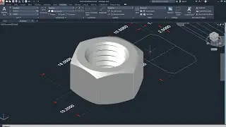 AutoCAD 3D, How to drawing 3D Nut in AutoCAD, 3D Modeling, Autodesk, Sketches