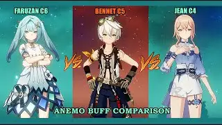Faruzan C6 vs Bennett C5 vs Jean C4 - Anemo Buff Comparison - Genshin Impact