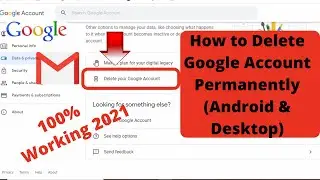 How To Delete Google Account Permanently On Laptop / Pc / Computer 2021 ( Step By Step Guide )