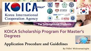 Korea International Cooperation Agency / KOICA Scholarship Program for Master Studies
