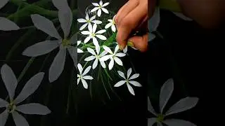 💫 EASY WHITE 🤍 Flower Painting For Beginners Acrylic Painting #shorts