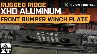 Jeep Wrangler Rugged Ridge XHD Aluminum Front Bumper Winch Plate (2007-2017 JK) Review & Install
