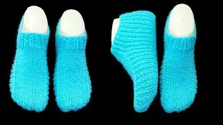 525- Super Easy Women Socks | Booties | Slipper in new way 💙 आसान तरीके से लेडीज़ जुराब बनाये
