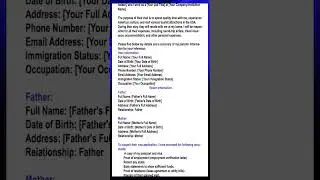 an Invitation Letter for Your Parents to Visit the USA