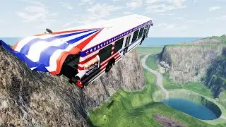 Bus Jumps VS Giant Pit Crashes BeamNG Drive