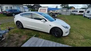 Test av 230V inverter fra Tesla til Campingvogn for drift av varmtvann og kjøleskap m.m.