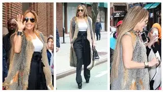Jennifer Lopez is fierce in fur vest as she steps out in NYC #jenniferlopez #jlo #nyc