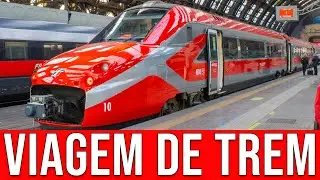 Viajando de Trem de Alta Velocidade (Frecciarossa) Entre Milão e Veneza na Itália