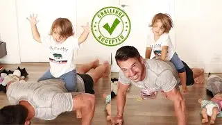 100 Push Ups With My Daughter On The Back | Fit Parent Challenge