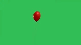 Red heart shaped balloon hanging in air  Green Screen HD