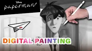 PHOTOSHOP DIGITAL PAINTING DEMO (Paperman From Disney Short)