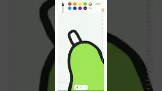 drawing a cute pear in Samsung notes without pen.