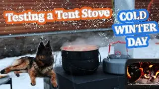 Testing out my new camping stove in the backyard of my country ranch on a cold winter day.