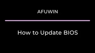 How to use AFUWIN
