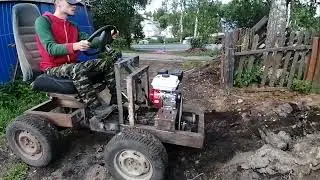Самодельный трактор | тестовый выезд