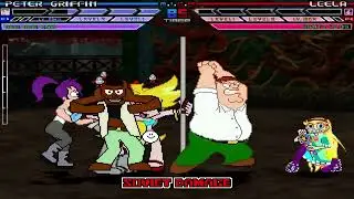 Mugen battle Peter Dee Bee Kaw and Drunky vs Leela Panty and Star Butterfly