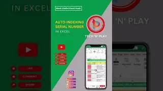 Auto Indexing Serial Number  #shorts #excel #exceltricks #msexcel #exceltips @tech-n-play ​🔥