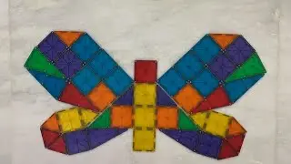 How to make colourful butterfly using magnatiles