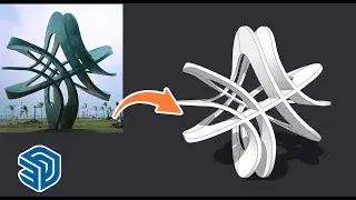 Easy Steps To Create An Abstract Sculpture In Sketchup - Sketchup Tutorial!