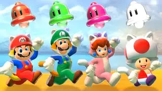 Mario Bros. use Classic Cat Bell Power-Up in Super Mario 3D World