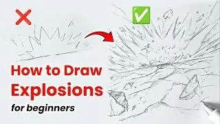 How to draw explosions (no timelapse full video) for beginners tutorial 