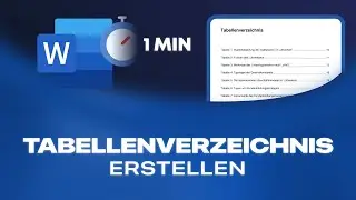 In 1 Minute Tabellenverzeichnis in Word erstellen Ι Bachelorthesis