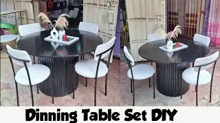 Start To Finish Dinning Set DIY // Using  MDF board  And Metal Frame