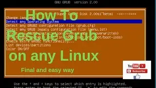 Rescue Grub  Menu part 1 Installing Super Grub2 Disk Iso