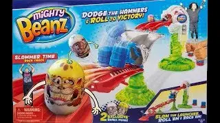 Mighty Beanz Slammer Time Race Track with athena and alex