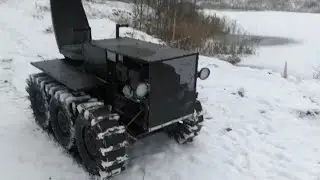 Самодельный гусеничный трактор первый выезд