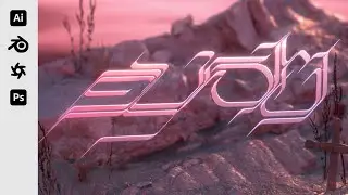 3D Custom Chrome Type Timelapse | Illustrator + Blender + Octane + Photoshop