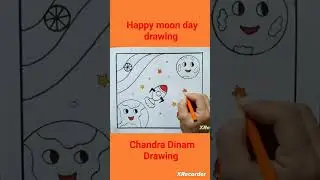 moon day drawing || Chandra Dinam Drawing 