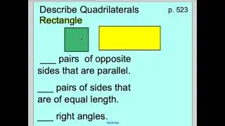3rd Grade 12.5 Describe Quadrilaterals