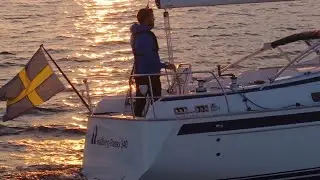 Sunset sailing in the Hallberg-Rassy 340