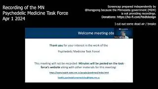 MN Psychedelic task force meeting 2024 04 01 (full recording)